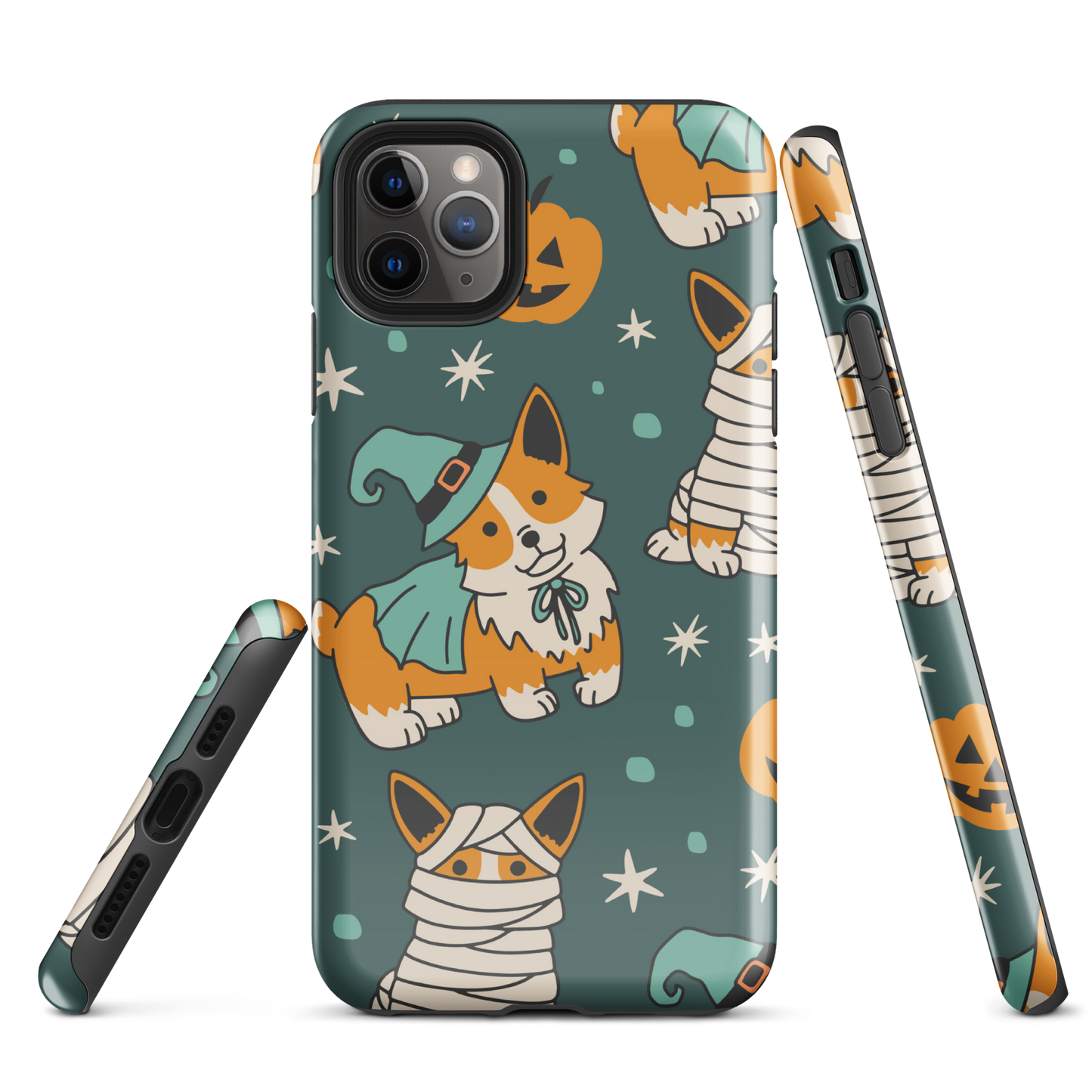 Corgi dog dressed up as different Halloween creatures | Tough Case for iPhone®