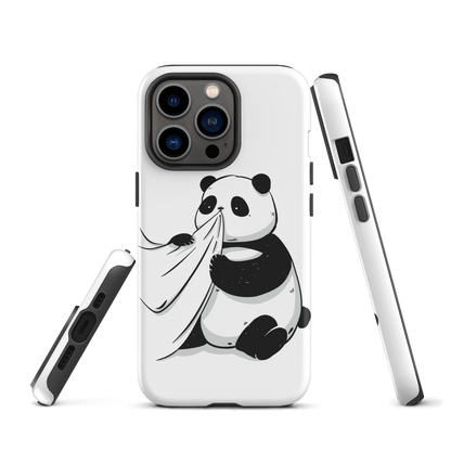 Panda bear eating a shirt | Tough Case for iPhone®