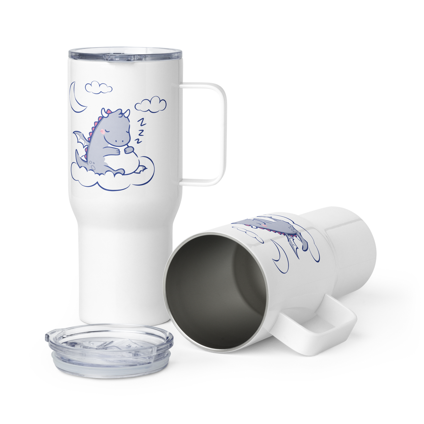 Sleepy Dragon | Travel mug with a handle