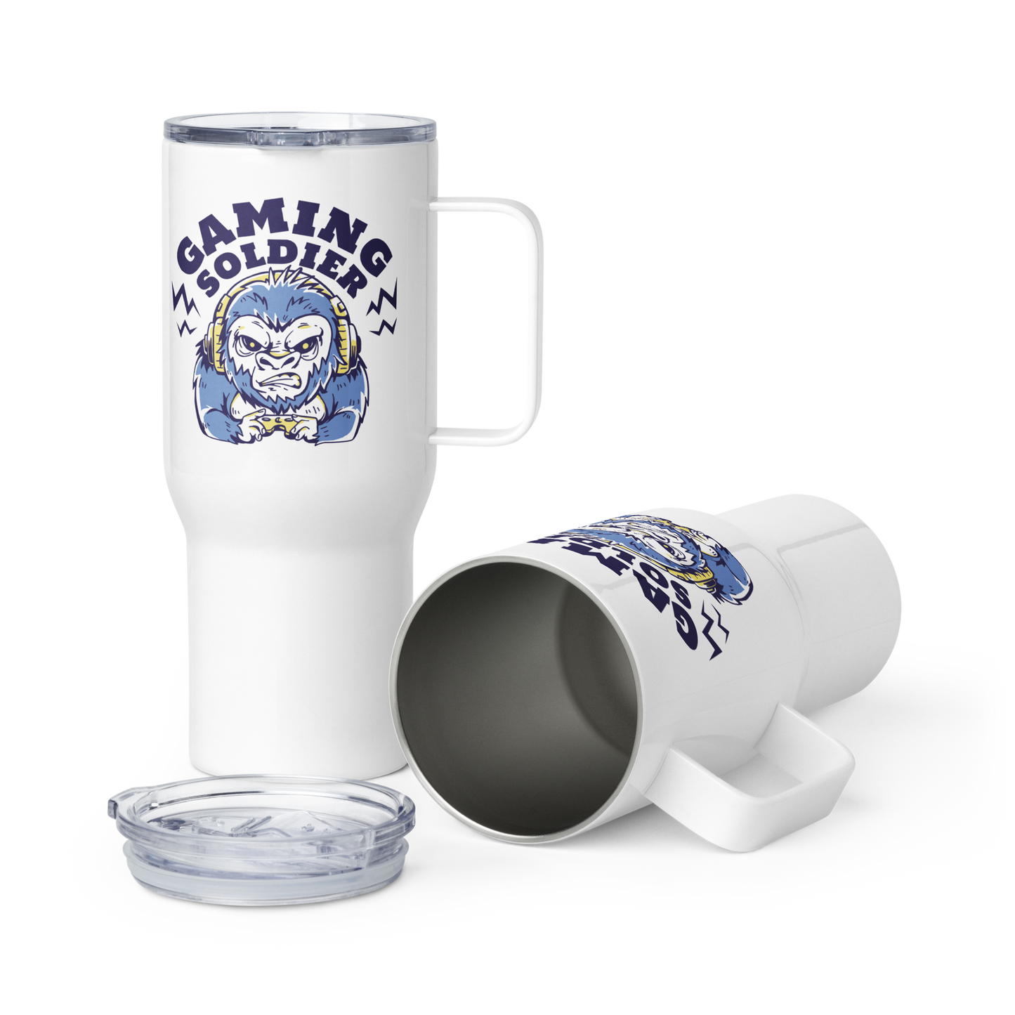 Gorilla animal with joystick | Travel mug with a handle