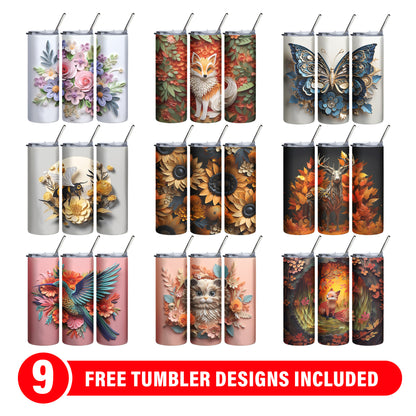 10+ Dogs Tumblers , poppies Bundle 20oz Skinny Sublimation tumbler designs | Digital download