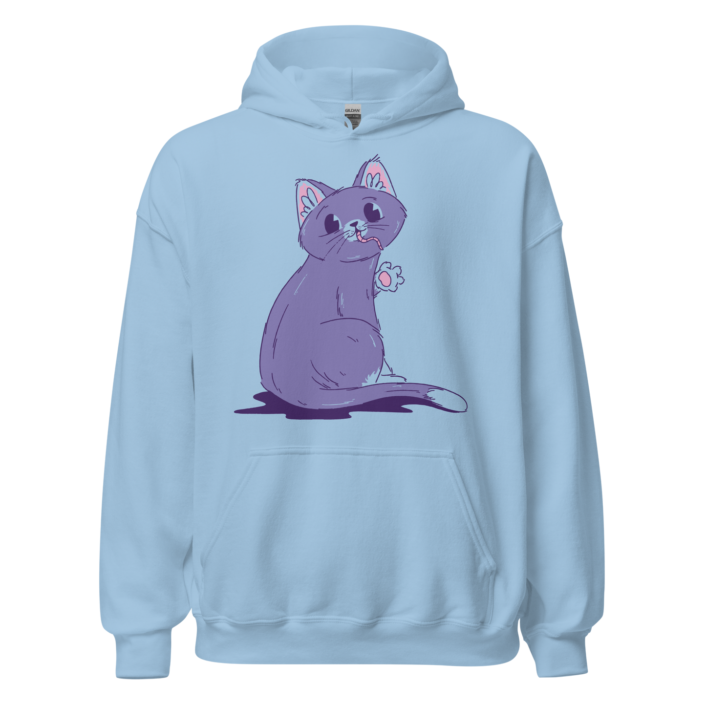 Purple cat eating mouse | Unisex Hoodie