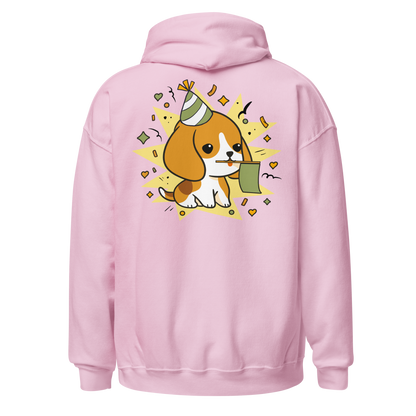 Cute celebrating beagle dog | Unisex Hoodie - F&B