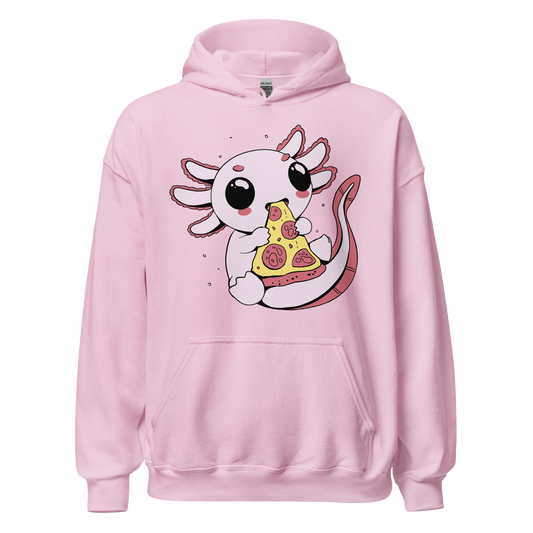 Cute axolotl eating pizza | Unisex Hoodie