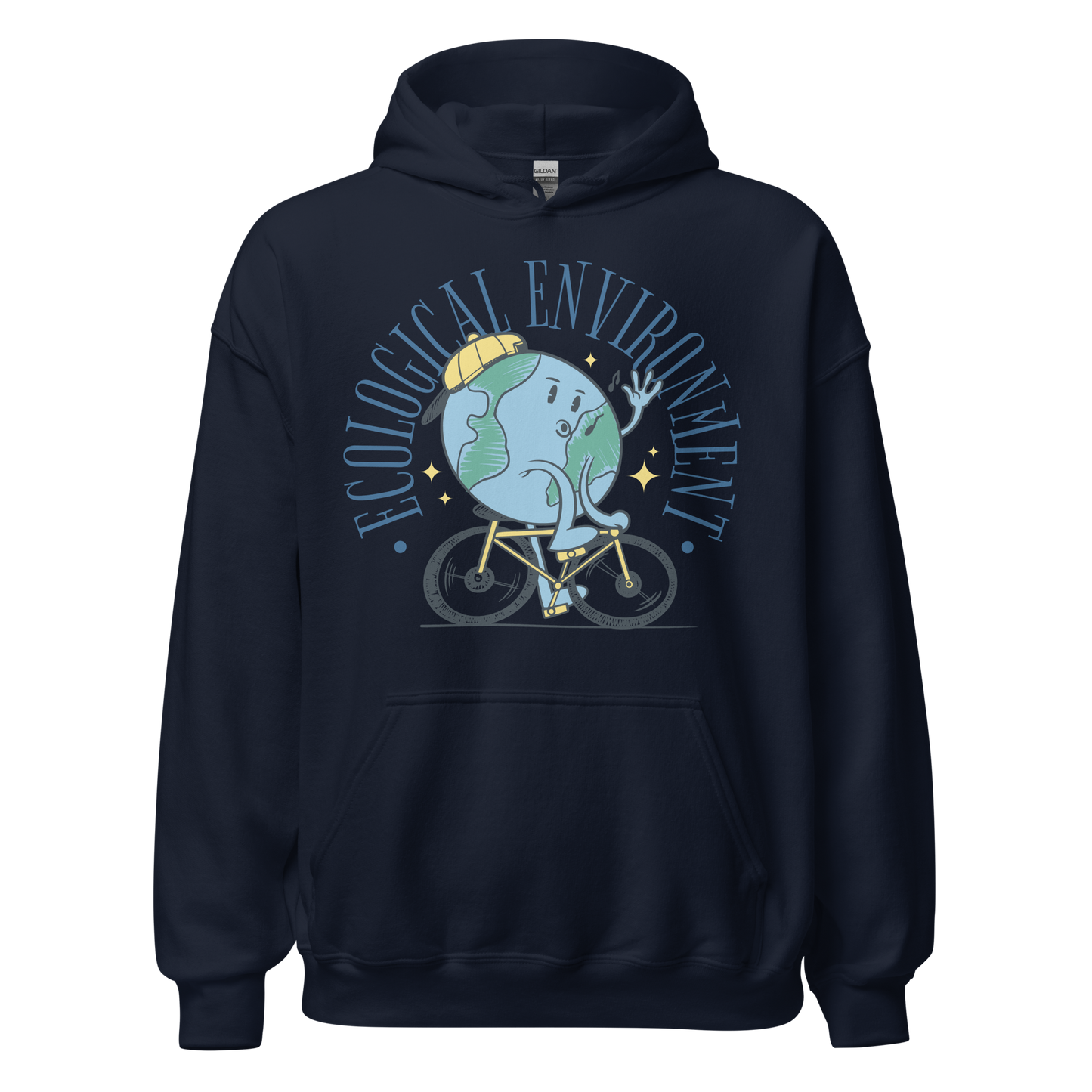 Planet Earth riding bicycle | Unisex Hoodie