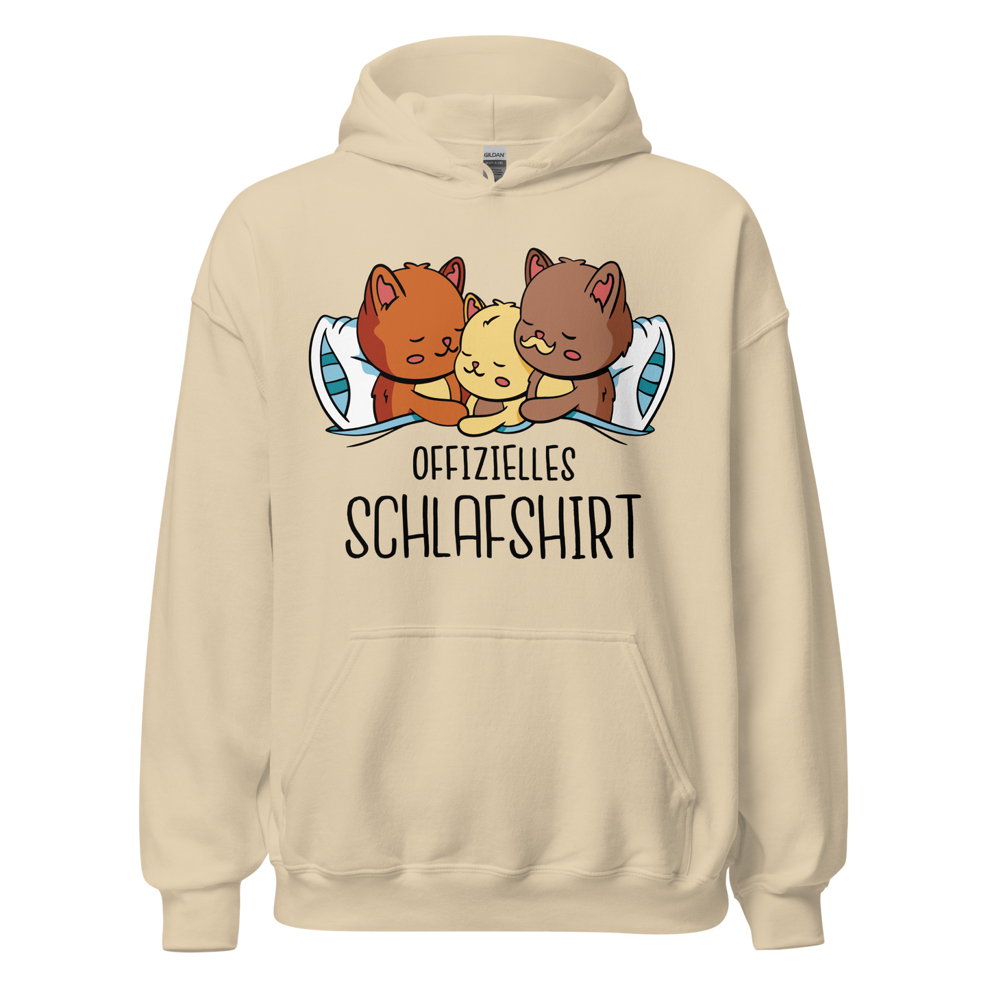 Cat family sleeping on bed | Unisex Hoodie