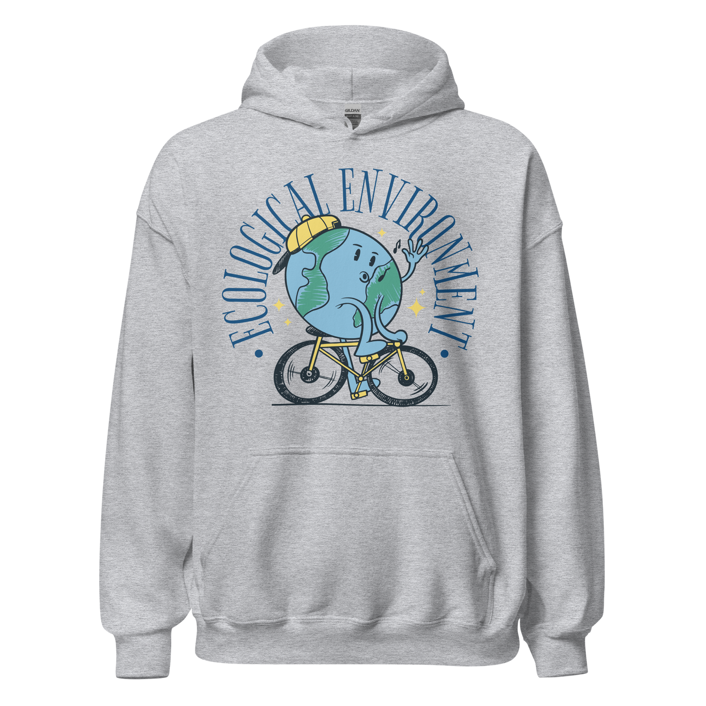 Planet Earth riding bicycle | Unisex Hoodie