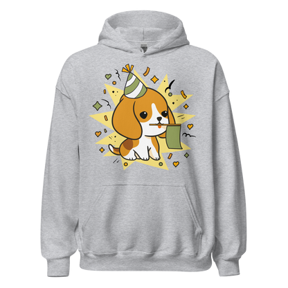 Cute celebrating beagle dog | Unisex Hoodie