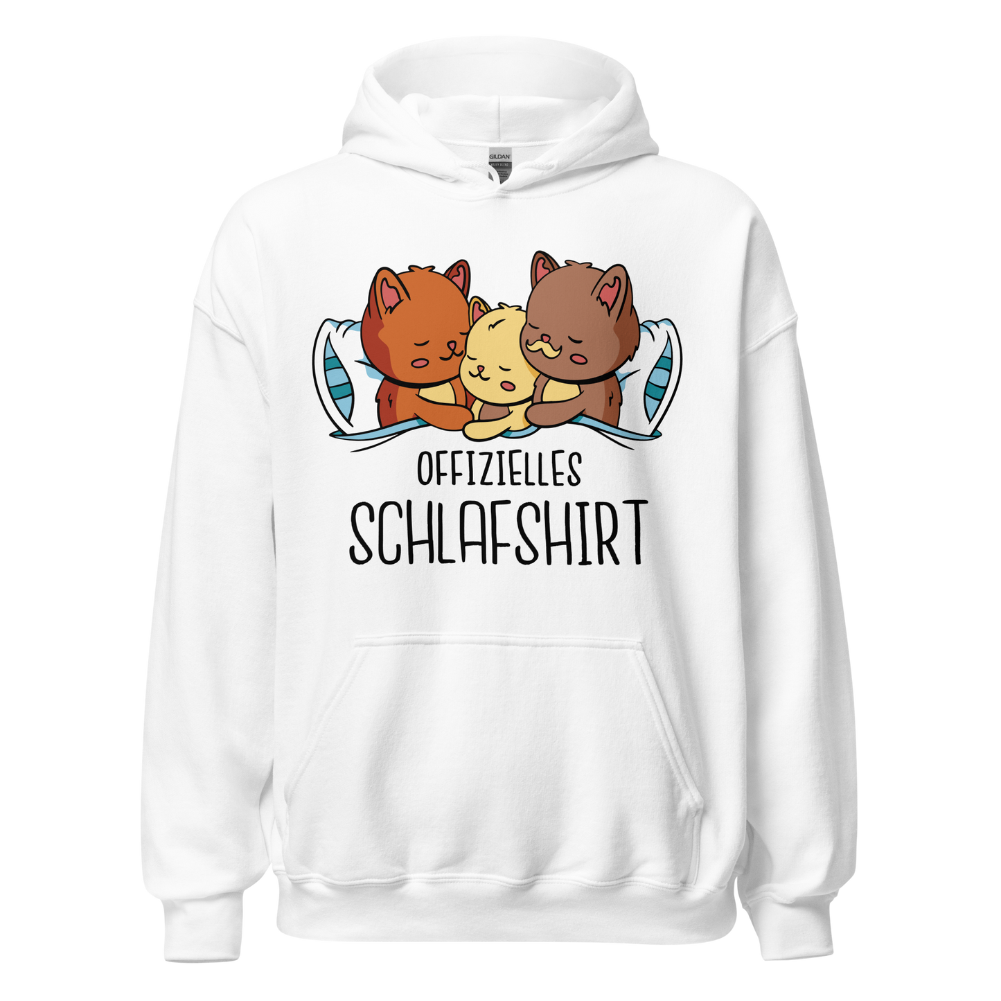 Cat family sleeping on bed | Unisex Hoodie