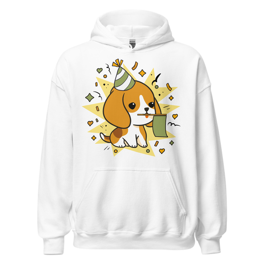 Cute celebrating beagle dog | Unisex Hoodie