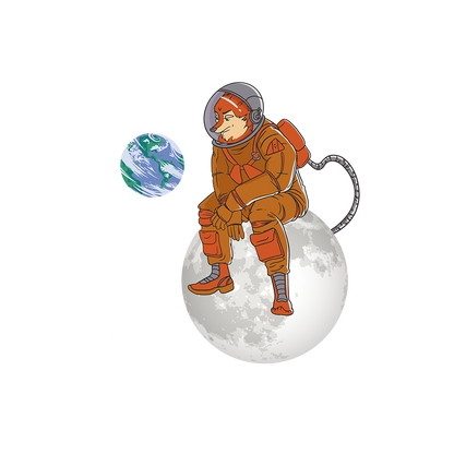 a fox astronaut sitting on the moon | Unisex Hoodie