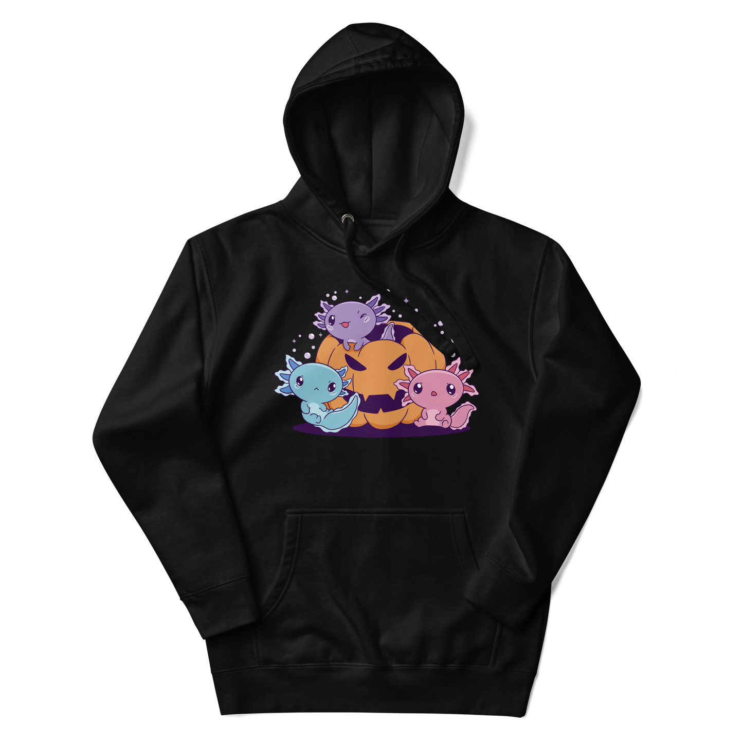 Axolotls with halloween pumpkin |  Unisex Hoodie