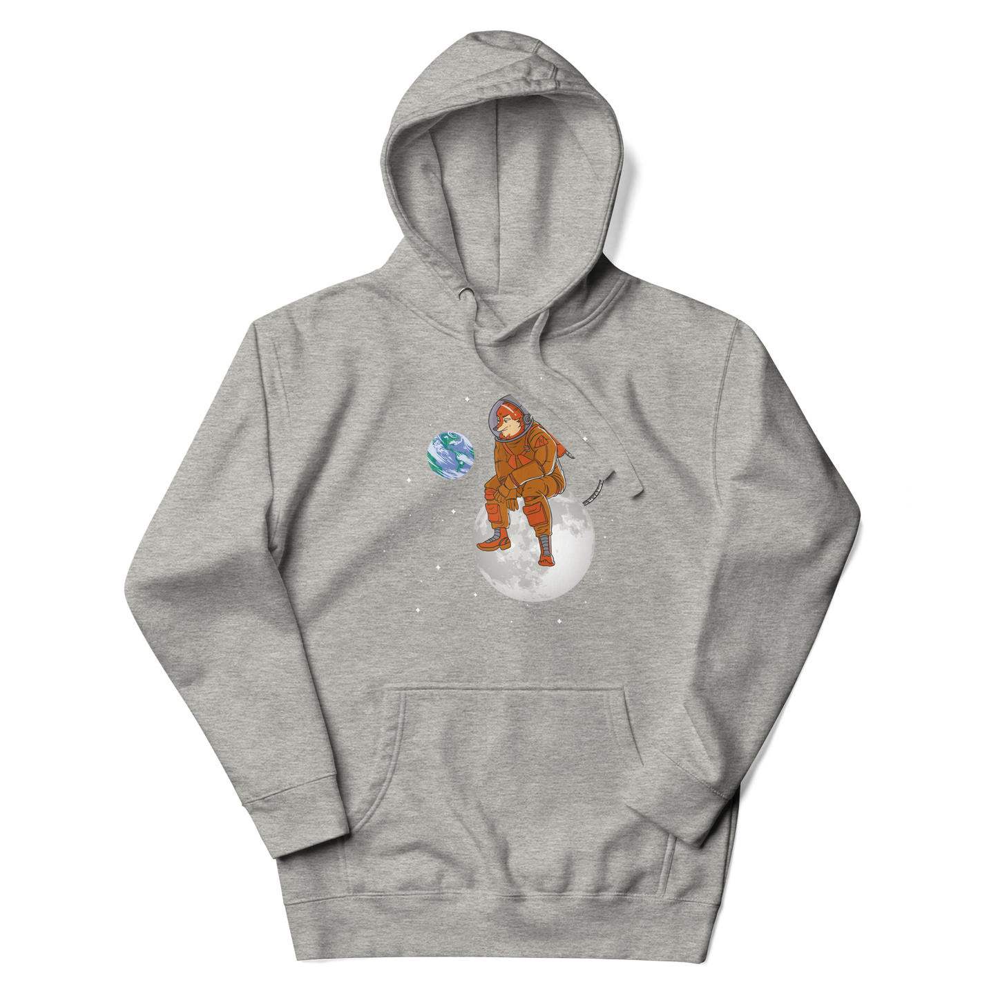 a fox astronaut sitting on the moon | Unisex Hoodie