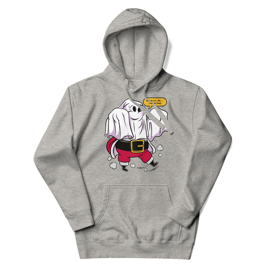 Santa claus wearing a ghost costume and saying "Ho ho ho, I mean boo" | Unisex Hoodie