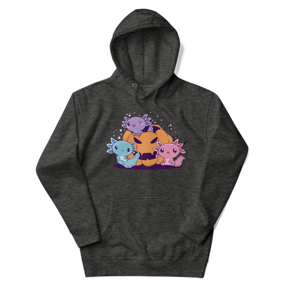 Axolotls with halloween pumpkin |  Unisex Hoodie