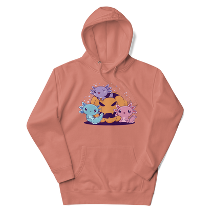 Axolotls with halloween pumpkin |  Unisex Hoodie