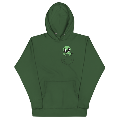 an alien in a pocket with a cute face | Unisex Hoodie