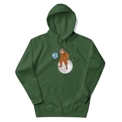 a fox astronaut sitting on the moon | Unisex Hoodie