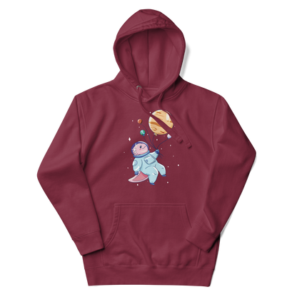 Axolotl in space with planet balloons | Unisex Hoodie