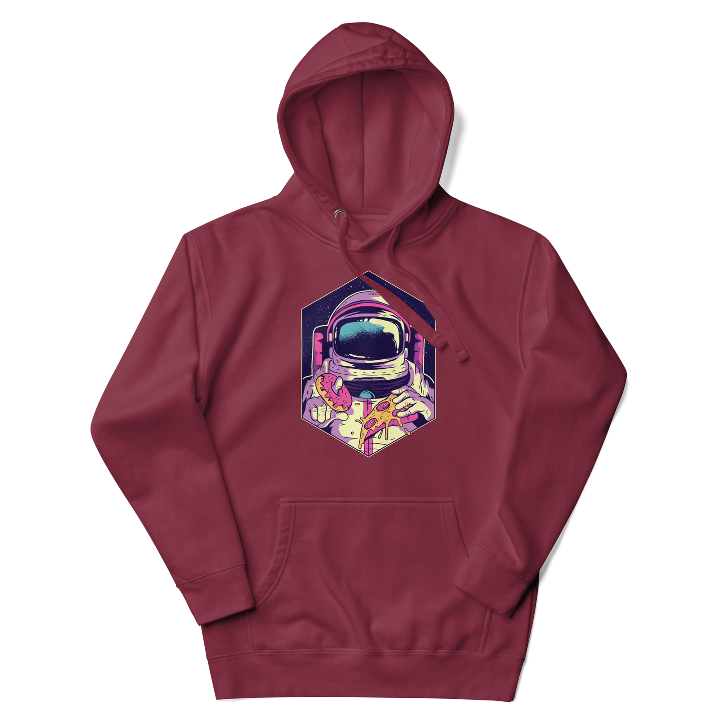 Astronaut Eating Donut and Pizza | Unisex Hoodie