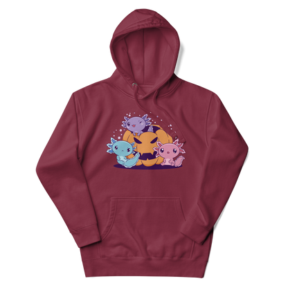 Axolotls with halloween pumpkin |  Unisex Hoodie