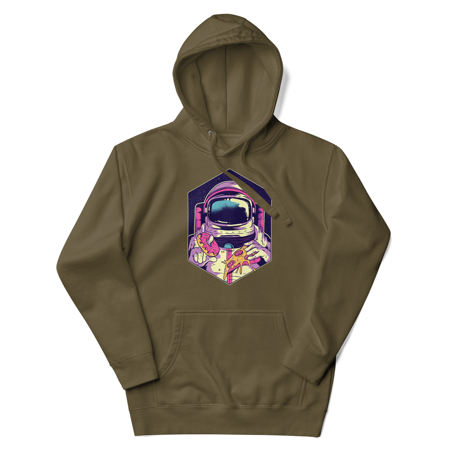 Astronaut Eating Donut and Pizza | Unisex Hoodie