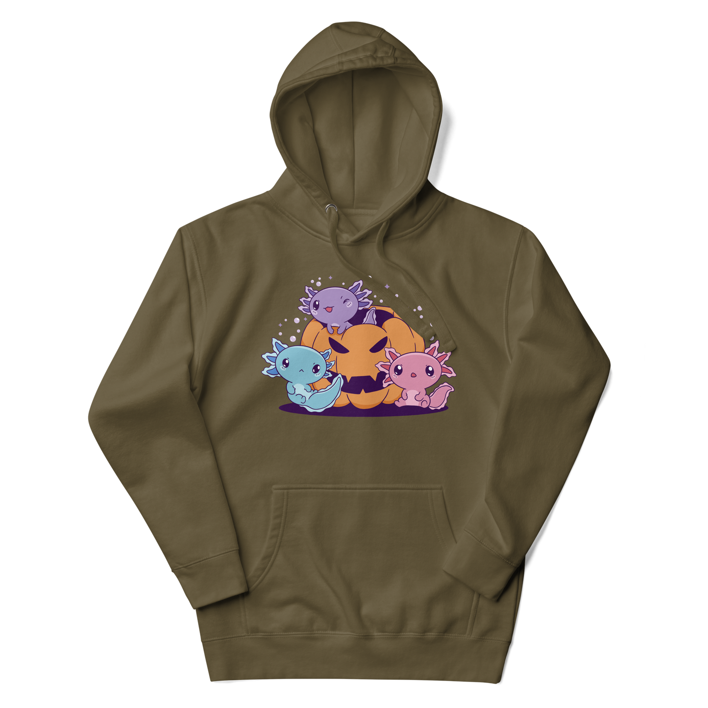 Axolotls with halloween pumpkin |  Unisex Hoodie