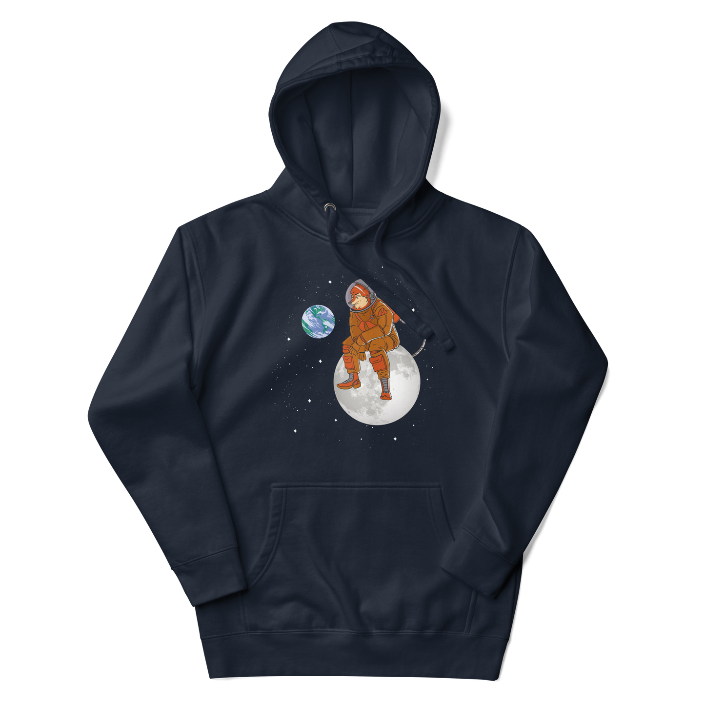 a fox astronaut sitting on the moon | Unisex Hoodie