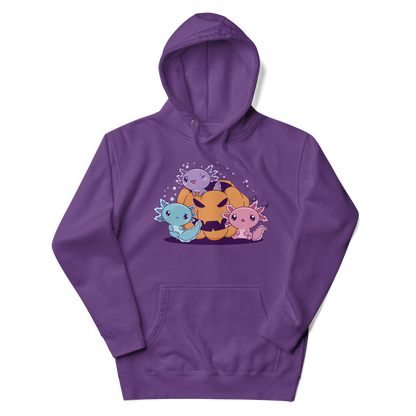 Axolotls with halloween pumpkin |  Unisex Hoodie