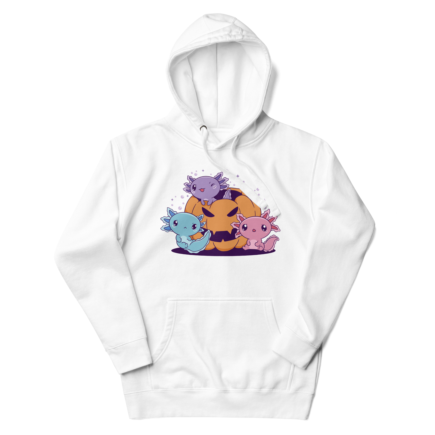 Axolotls with halloween pumpkin |  Unisex Hoodie