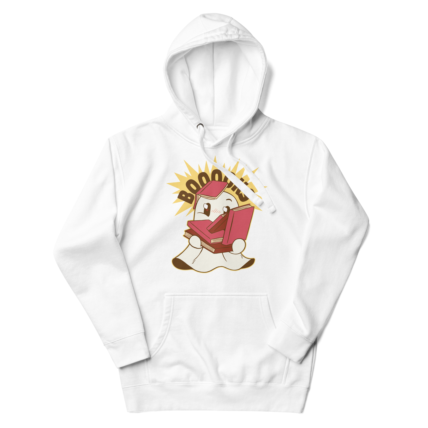 Cute ghost cartoon with books | Unisex Hoodie