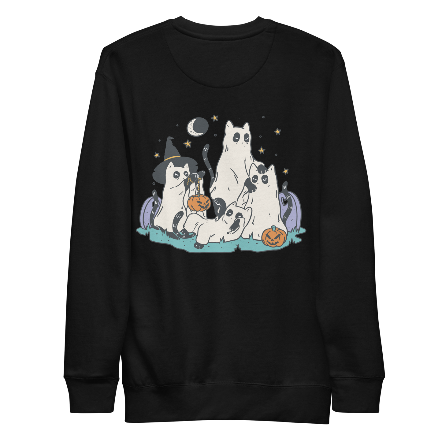 Spooky Halloween phantom cats | Unisex Premium Sweatshirt - F&B