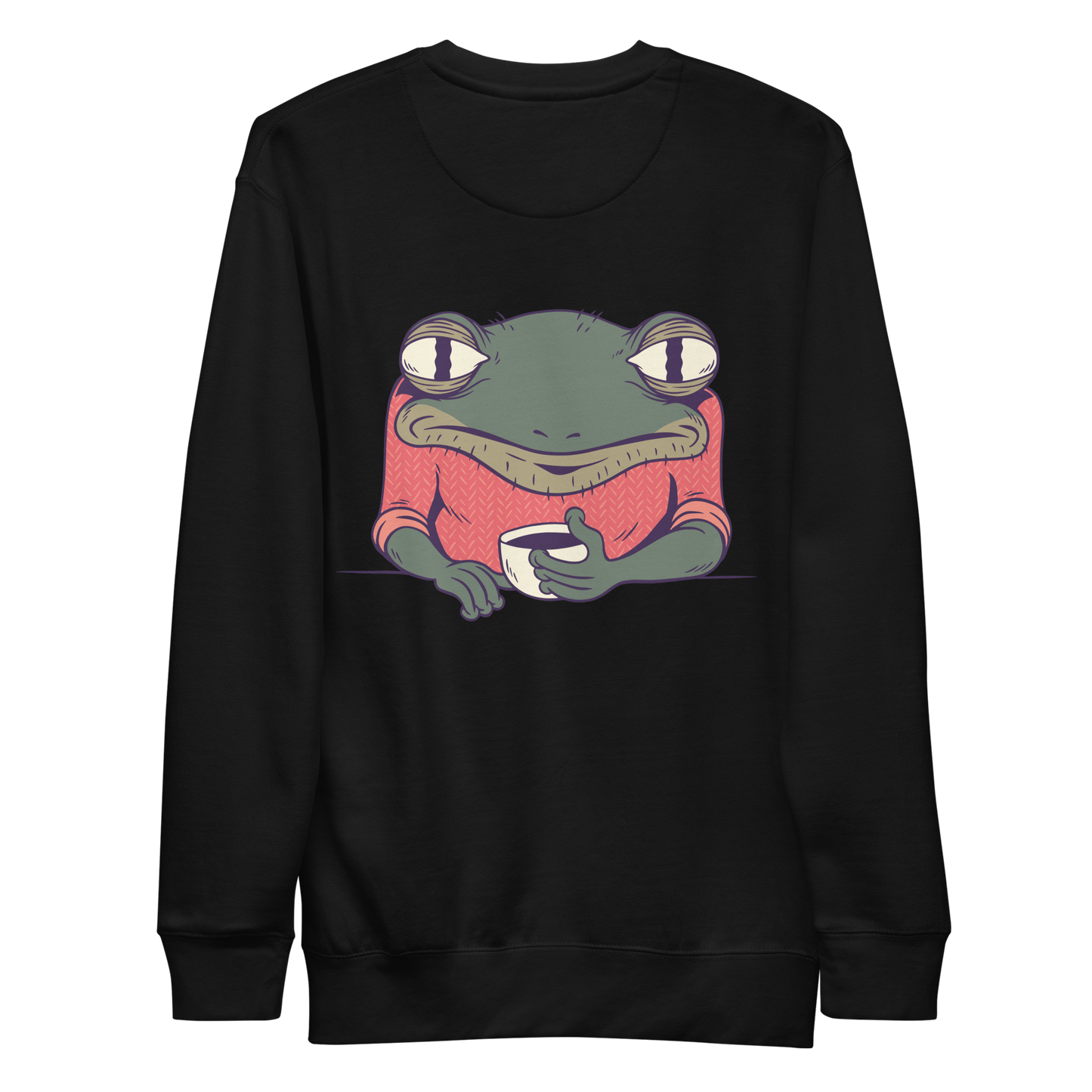 Sleepy grumpy frog morning coffee Sleepy | Unisex Premium Sweatshirt - F&B