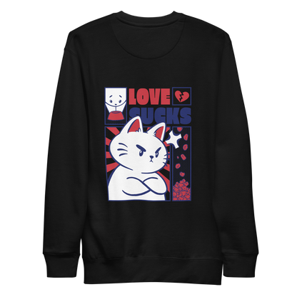 Angry cat anti valentines day | Unisex Premium Sweatshirt - F&B