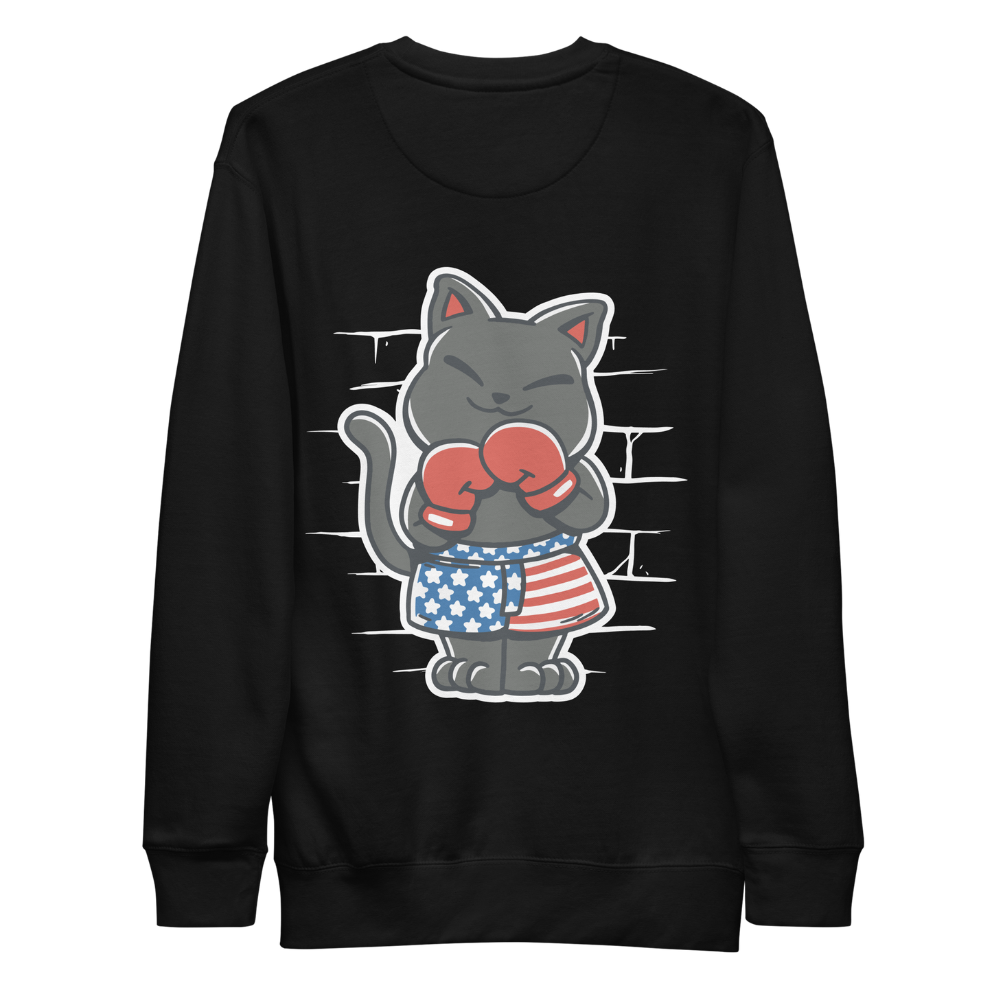USA boxer cat | Unisex Premium Sweatshirt - F&B