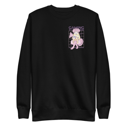 Pink hair anime gamer girl | Unisex Premium Sweatshirt - F&B