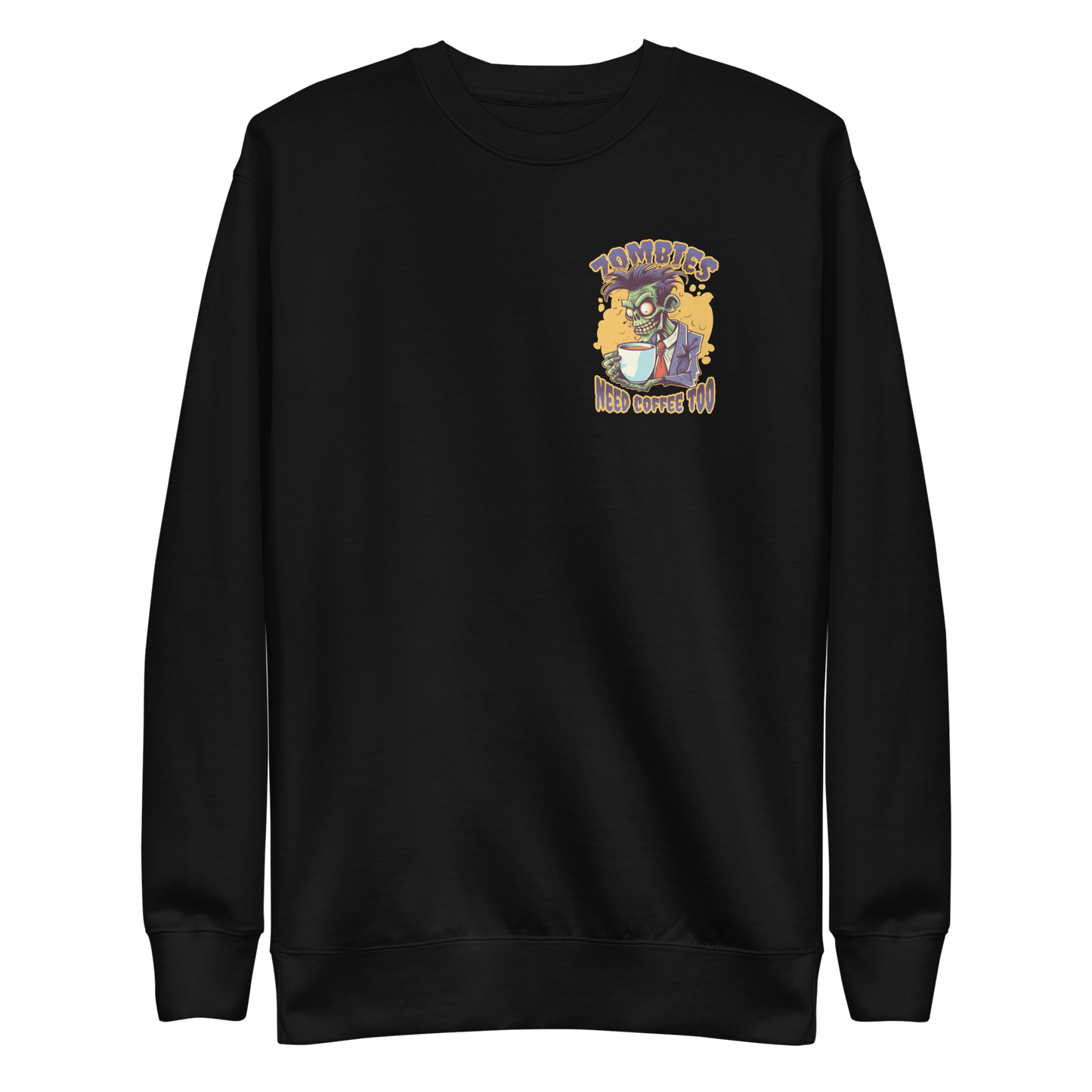 Zombie drinking coffee | Unisex Premium Sweatshirt - F&B