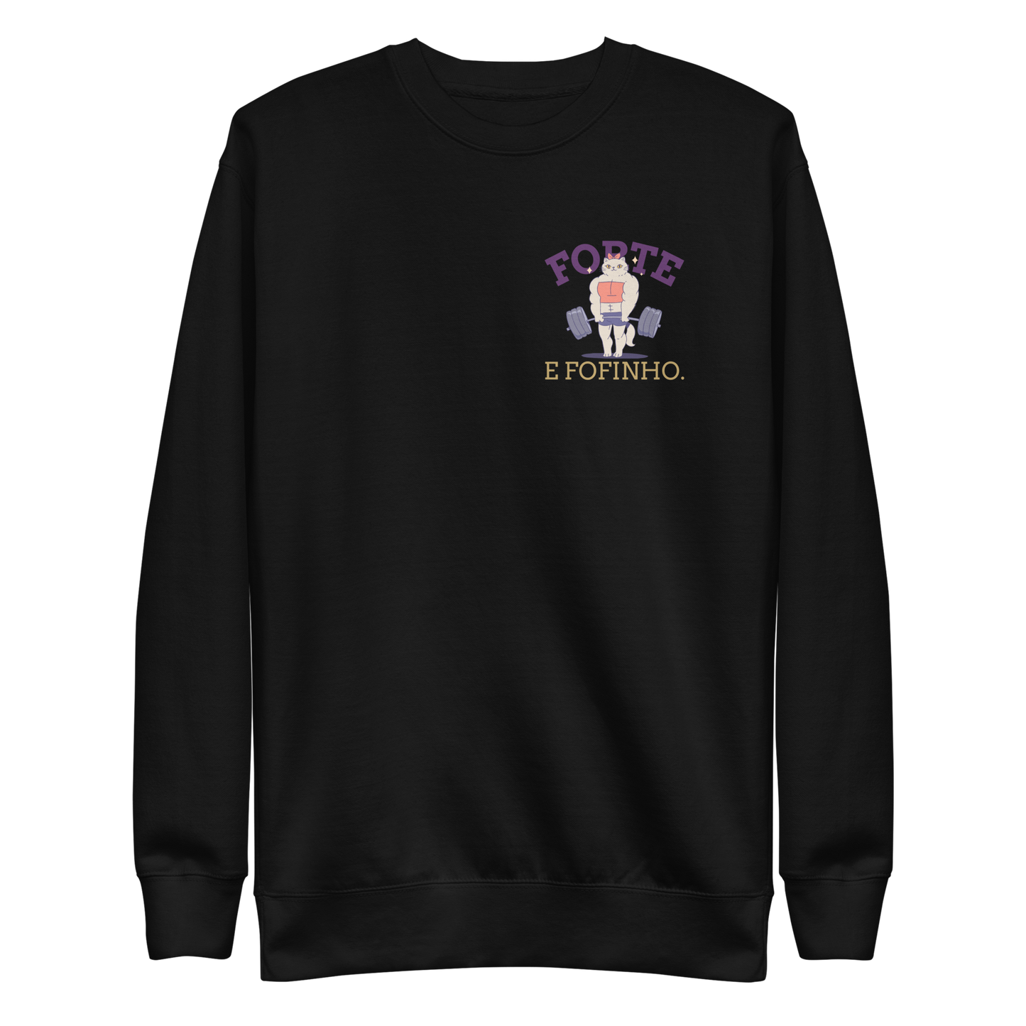 kitten lifting a barbell | Unisex Premium Sweatshirt - F&B