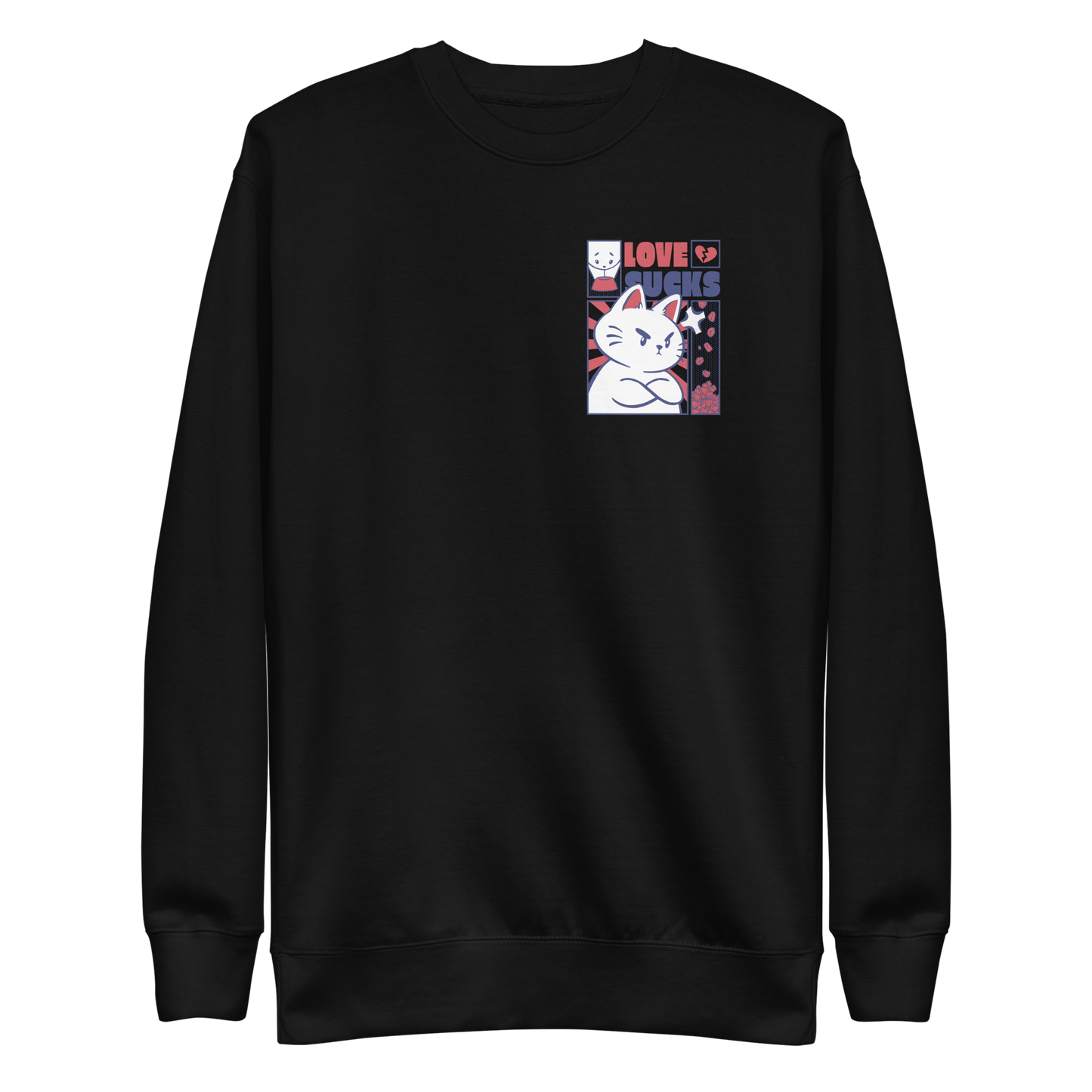 Angry cat anti valentines day | Unisex Premium Sweatshirt - F&B