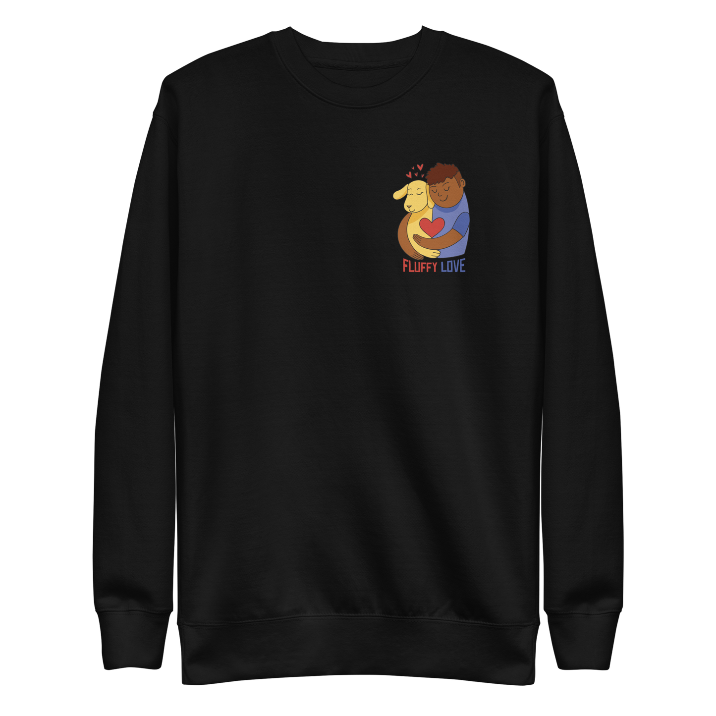 Dog and human hug | Unisex Premium Sweatshirt - F&B