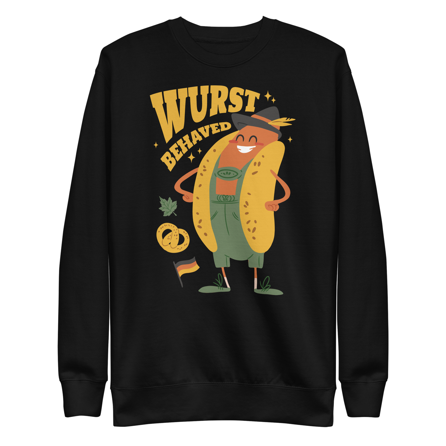 Oktoberfest hot-dog cartoon | Unisex Premium Sweatshirt