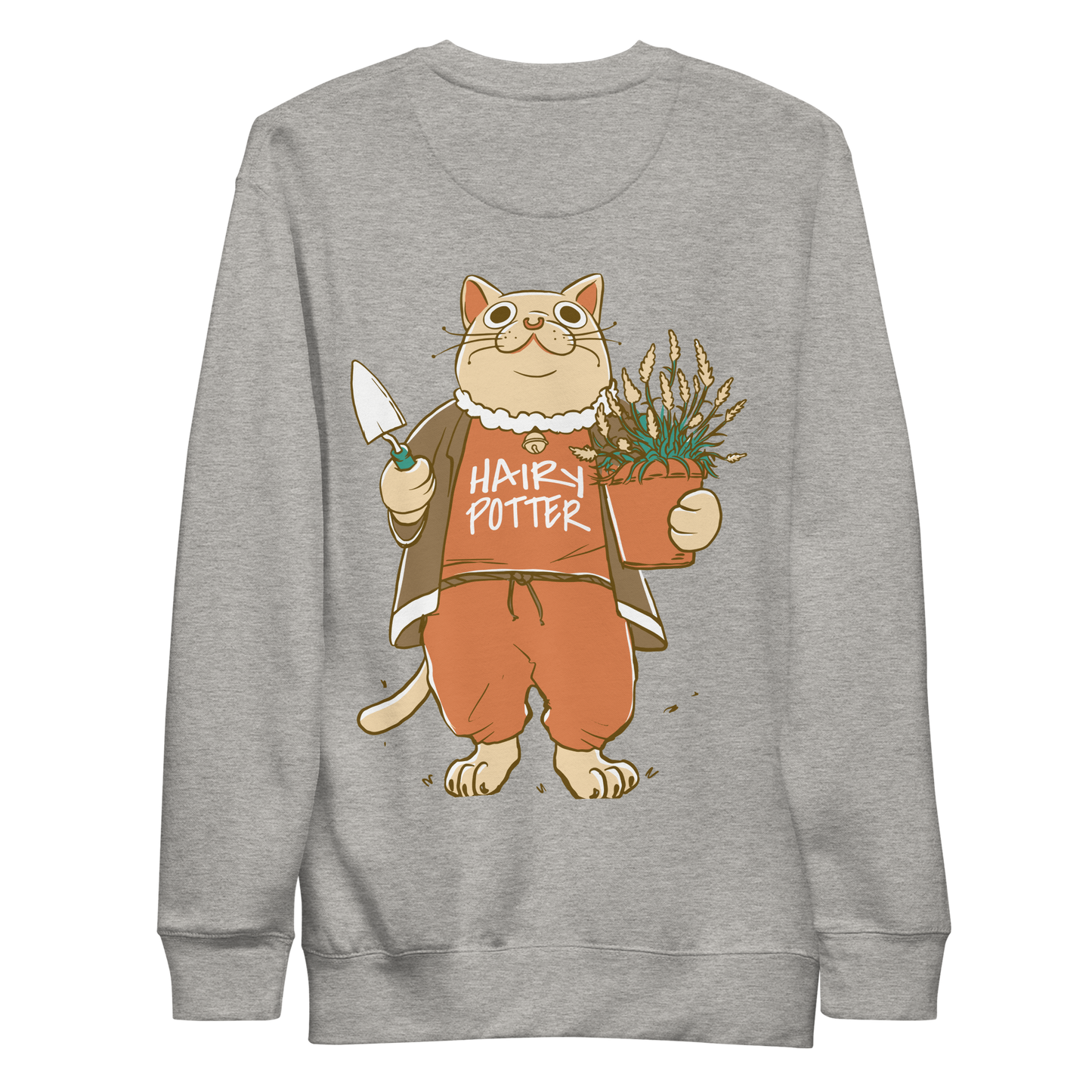 Cat animal with plant | Unisex Premium Sweatshirt - F&B