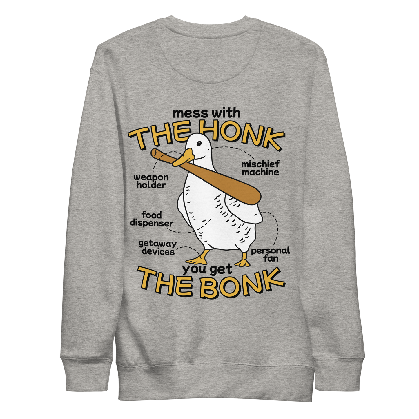 Duck animal with a bat | Unisex Premium Sweatshirt - F&B