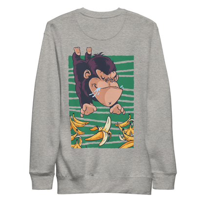 Gorilla Chasing Bananas | Unisex Premium Sweatshirt - F&B