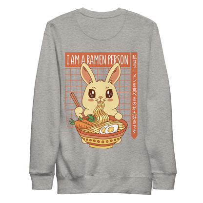 Cute bunny eating ramen | Unisex Premium Sweatshirt - F&B
