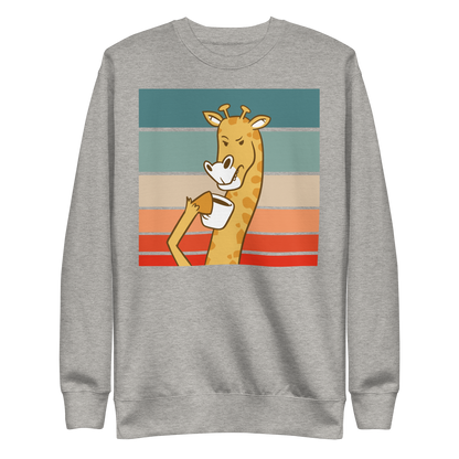Giraffe drinking coffee | Unisex Premium Sweatshirt