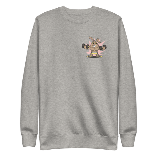 Rabbit animal weightlifting | Unisex Premium Sweatshirt - F&B