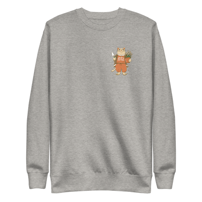 Cat animal with plant | Unisex Premium Sweatshirt - F&B