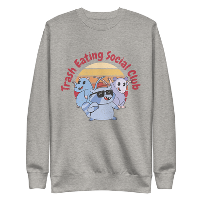 Trash eating animals cartoon | Unisex Premium Sweatshirt