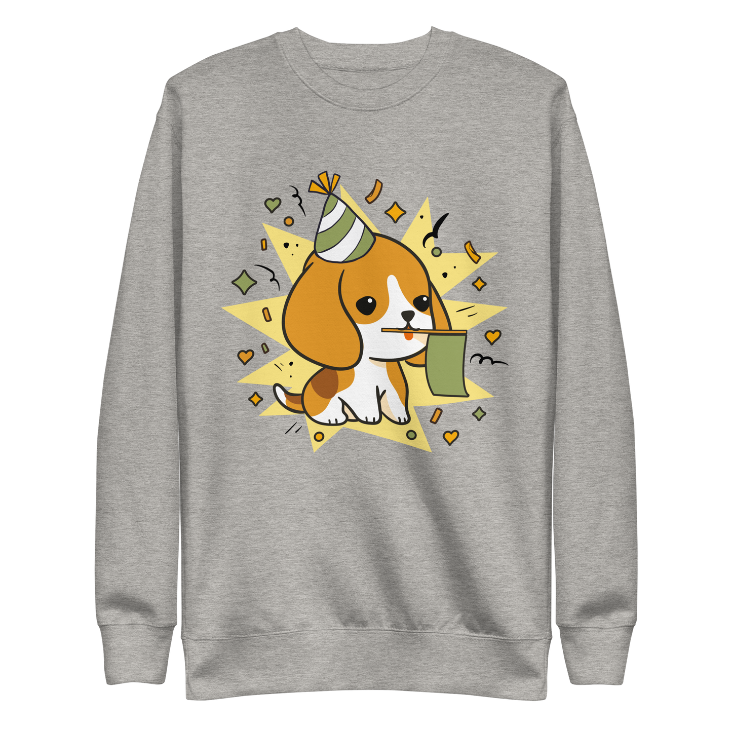 Cute celebrating beagle dog | Unisex Premium Sweatshirt